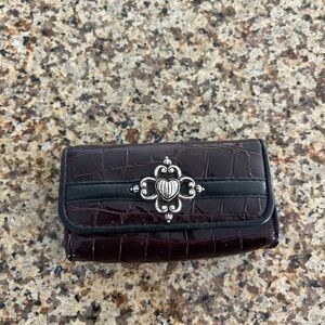 Elegant Brighton Croc-Embossed liostick case with Silver Accent